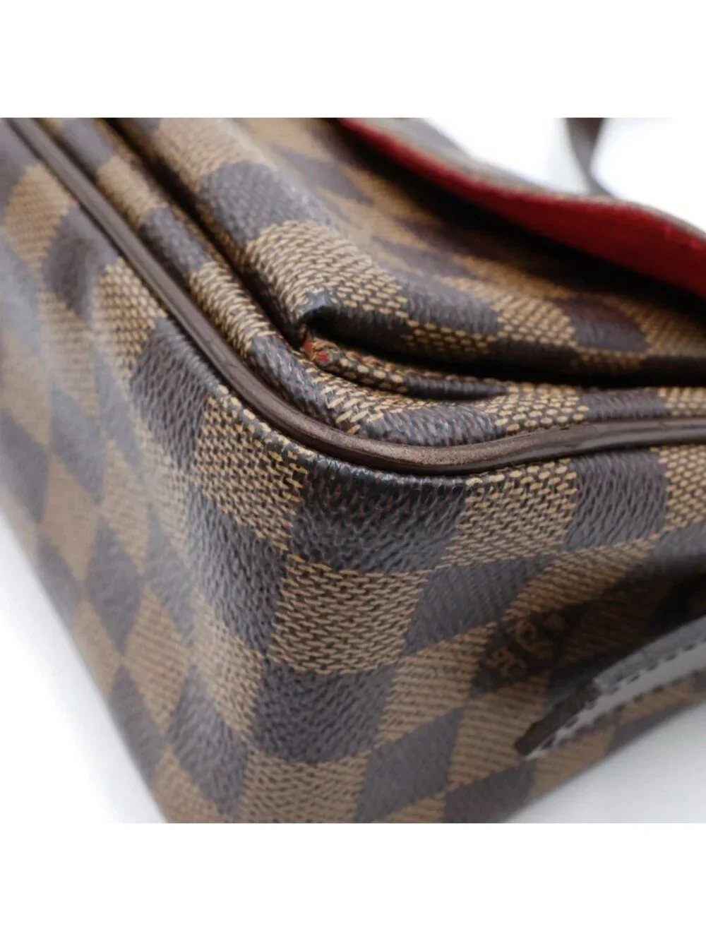 Louis Vuitton Damier Ravello GM Shoulder Bag Brown Leather Gold